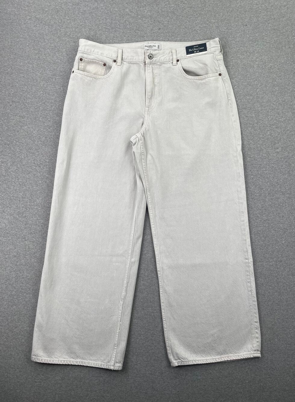 Abercrombie & Fitch Jeans Women 32 / 14 Curve Love Low Rise Ultra Loose Icy Gray